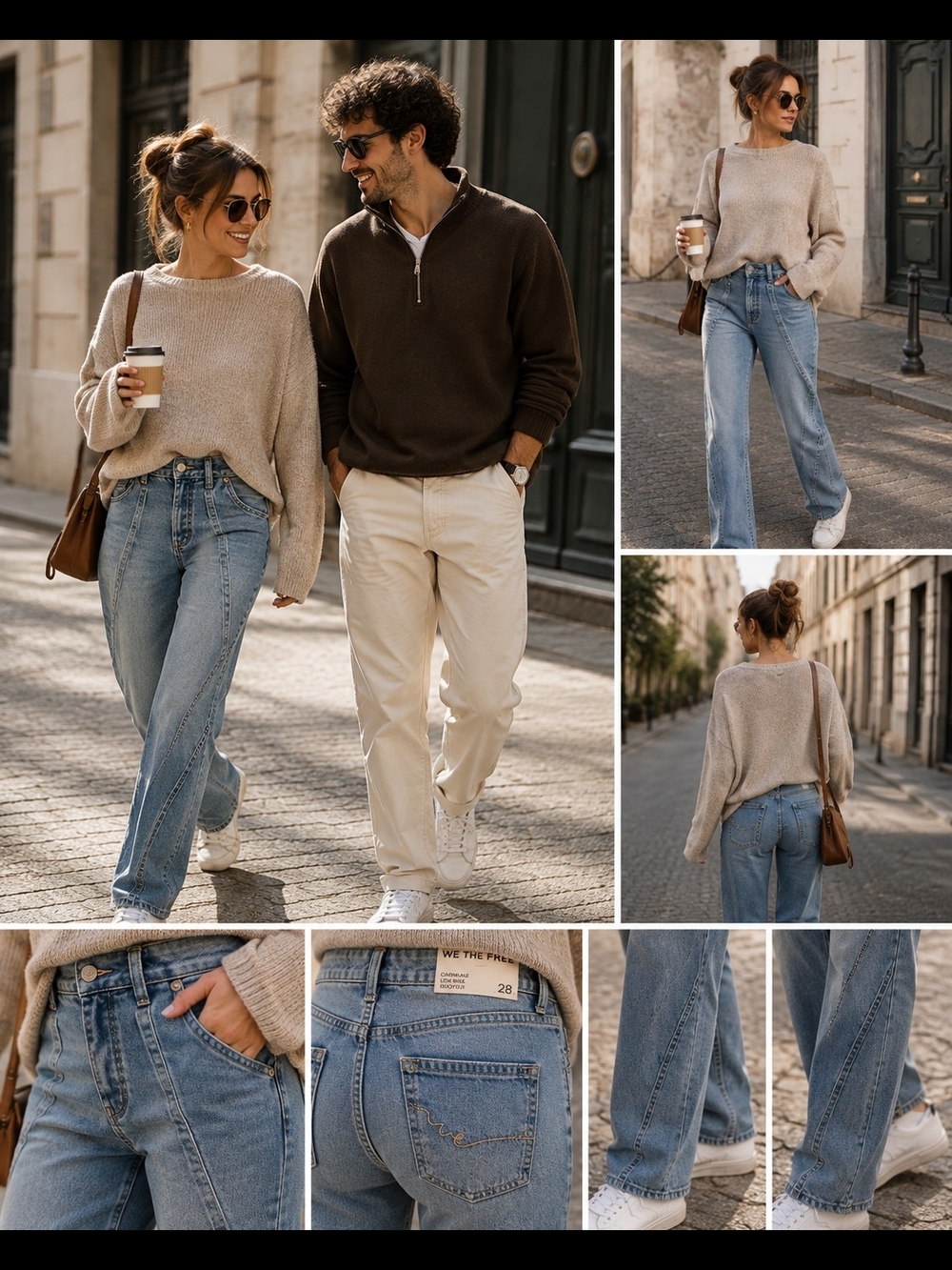 Free People , NWT,  Denim Jeans With Button Front - Straight Fit, 28